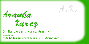 aranka kurcz business card